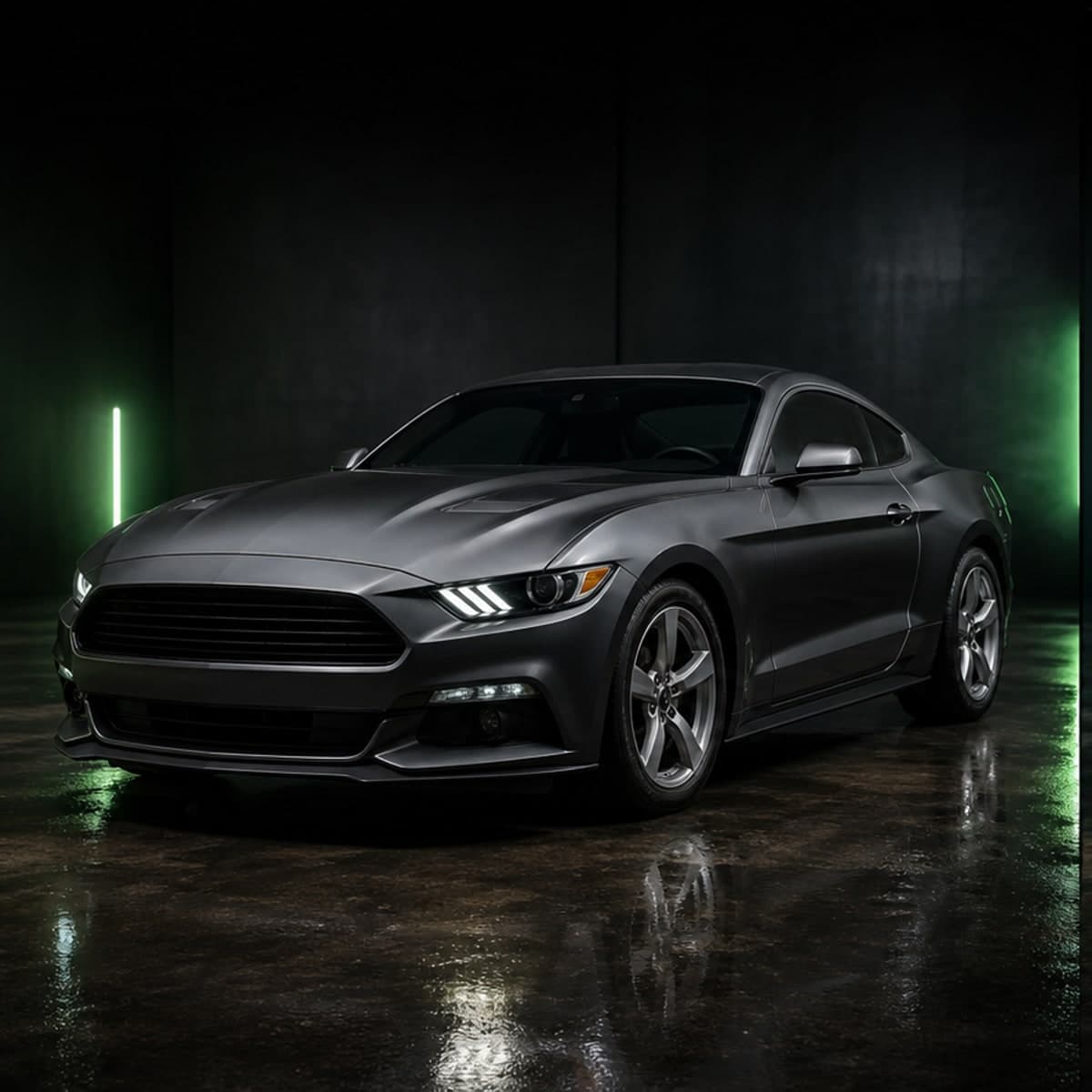 Stock graphite performance coupe before AI car modification