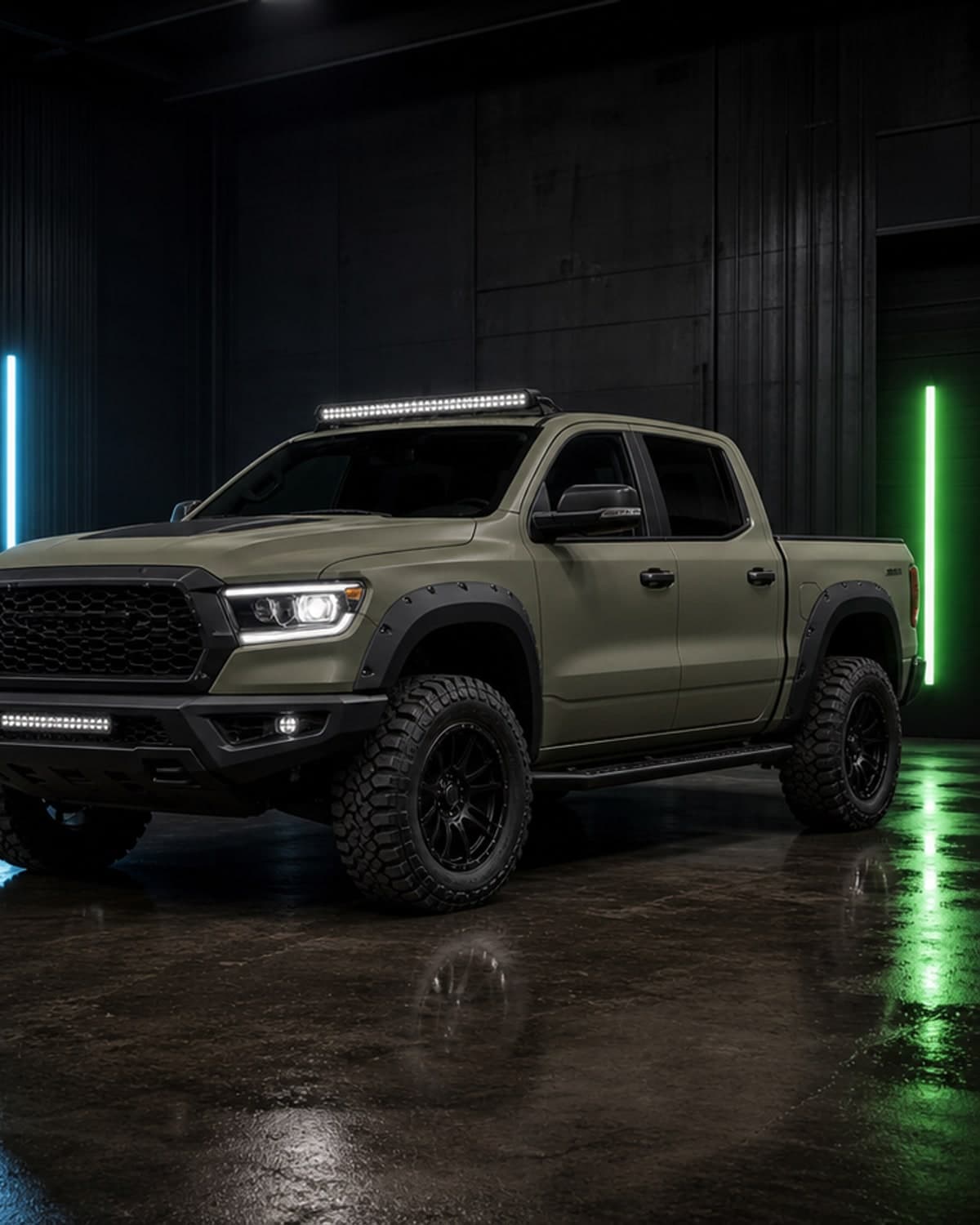Truck before and after AI custom build preview after